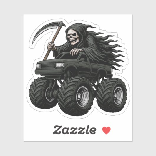 Sticker Camion Monstre Faucheuse (Feuille)