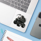 Sticker Camion Monstre Faucheuse (Ordinateur portable avec iPhone)