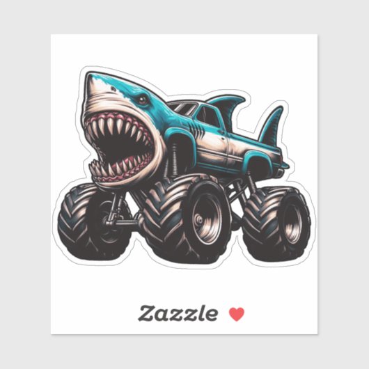 Sticker Camion Monstre Requin  (Feuille)