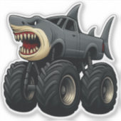 Sticker Camion Monstre Requin Bœuf (Devant)