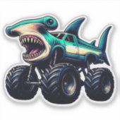 Sticker Camion Monstre Requin Marteau  (Devant)