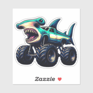 Sticker Camion Monstre Requin Marteau 