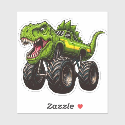 Sticker Camion Monstre T-Rex (Feuille)
