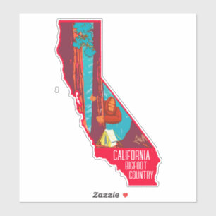 Sticker Camion Poster vintage de Californie Bigfoot