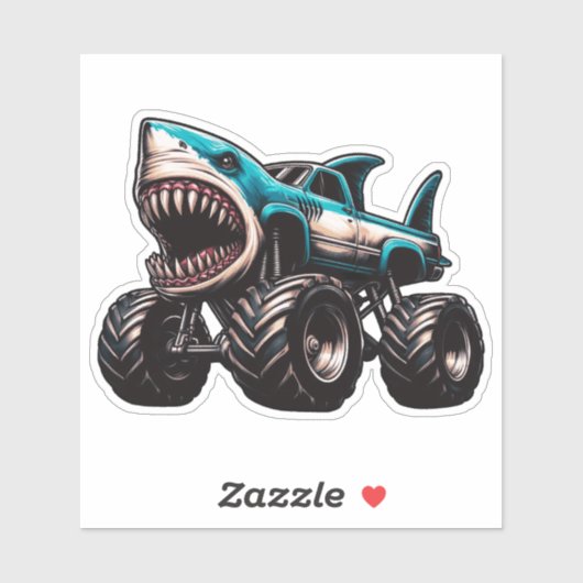 Sticker Camion Shark Monster (Feuille)