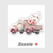 Sticker Camion Vintage rose (Feuille)