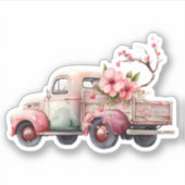 Sticker Camion Vintage rose (Devant)