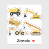 Sticker Camions de construction (Feuille)