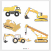 Sticker Camions de construction (Feuille)