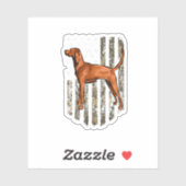 Sticker Camo American Drapeau Redbone Coonhound 4 juillet (Feuille)