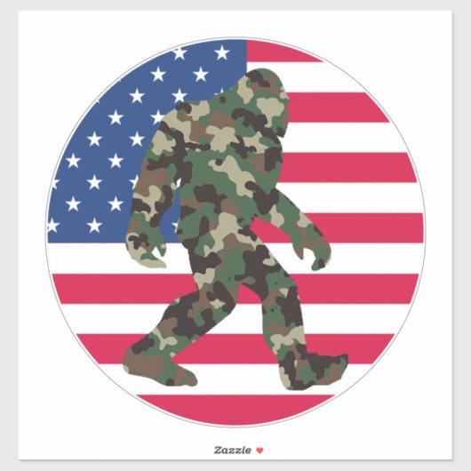 Sticker Camo Bigfoot Sasquatch (Feuille)