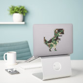 Sticker Camo Chrome T-Rex (Ordinateur portable sur le bureau)