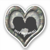 Sticker Camouflage de la forêt de Couple Heart (Devant)