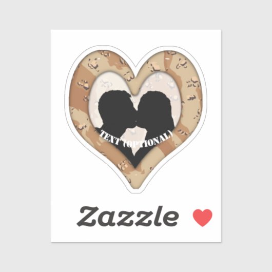 Sticker Camouflage du désert de Coeur Couple (Feuille)