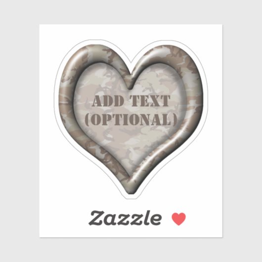 Sticker Camouflage du désert du coeur (Feuille)