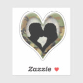 Sticker Camouflage Heart with Kissing Couple (Feuille)