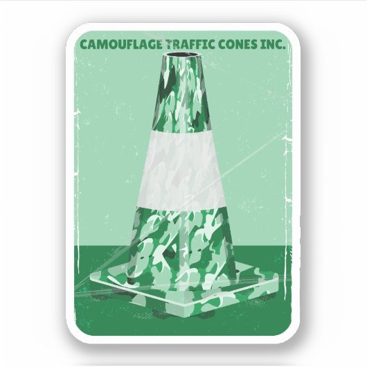 Sticker Camouflage rd cône drôle de cône de circulation (Devant)