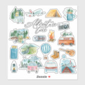Sticker Camp Caravan Adventure Road Triage Bullet Journal (Feuille)