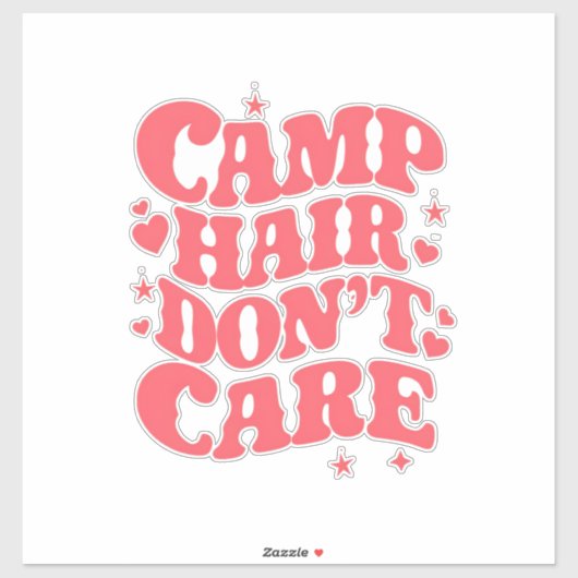 Sticker Camp Cheveux S'en Baladent Filles De Camping D'été (Feuille)