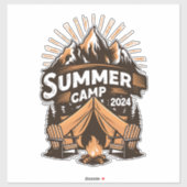 Sticker Camp d'été 2024 - Camping de vacances (Feuille)