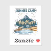 Sticker Camp d'été de conception simple (Feuille)