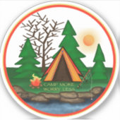 Sticker Camp Plus S'Inquiéter Moins De Tente Inspiribilité (Devant)