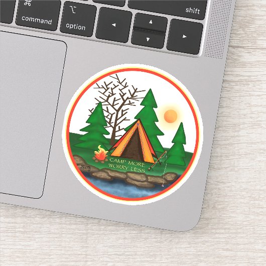 Sticker Camp Plus S'Inquiéter Moins De Tente Inspiribilité (Détail)