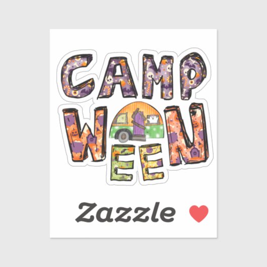 Sticker Camp Ween Halloween Conception du camping (Feuille)