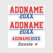 Sticker Campagne personnalisée - Bleu rouge classique avec (Feuille)