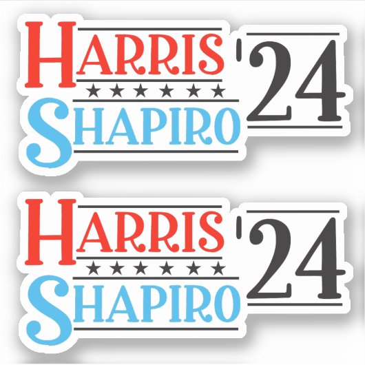 Sticker Campagne rétro Harris Shapiro 2024 (Devant)