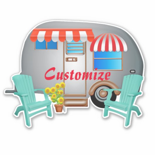 Sticker Camper Caravane Teardrop Thunder_Cove (Devant)