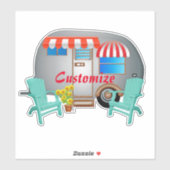 Sticker Camper Caravane Teardrop Thunder_Cove (Feuille)