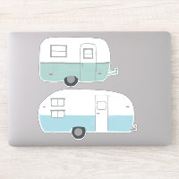 Camper de remorque RV vintage ensemble de 2 dessin
