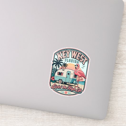 Sticker Camper Flamingo Key West Florida Keys (Détail)