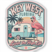 Sticker Camper Flamingo Key West Florida Keys (Devant)