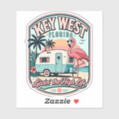 Sticker Camper Flamingo Key West Florida Keys (Feuille)