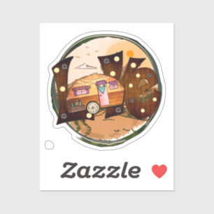Sticker Camper Love - Voyage Vacances Road Trip