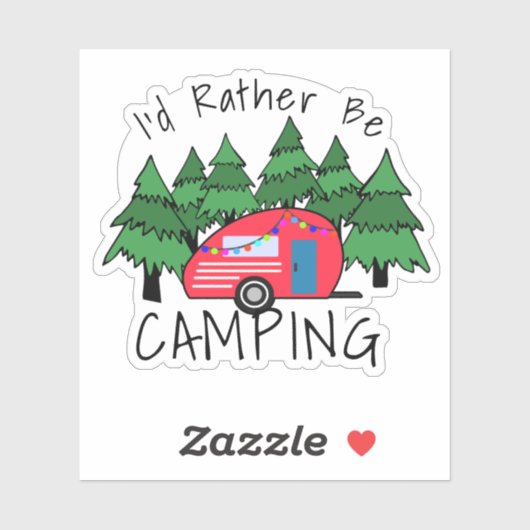 Sticker Camper Red Teardrop (Feuille)