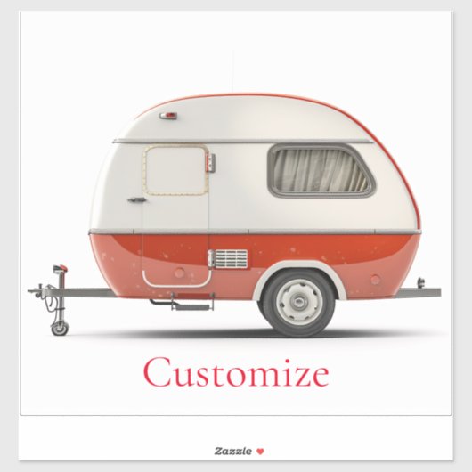 Sticker Camper Teardrop Classic Retro Thunder_Cove (Feuille)
