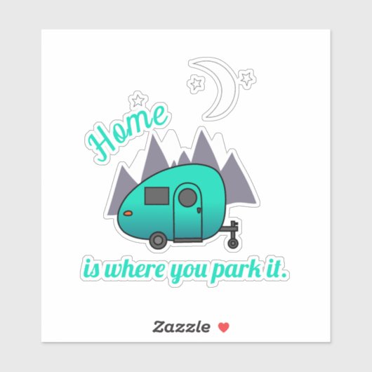 Sticker Camper turquoise Teardrop Trailer (Feuille)