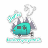 Sticker Camper turquoise Teardrop Trailer (Devant)