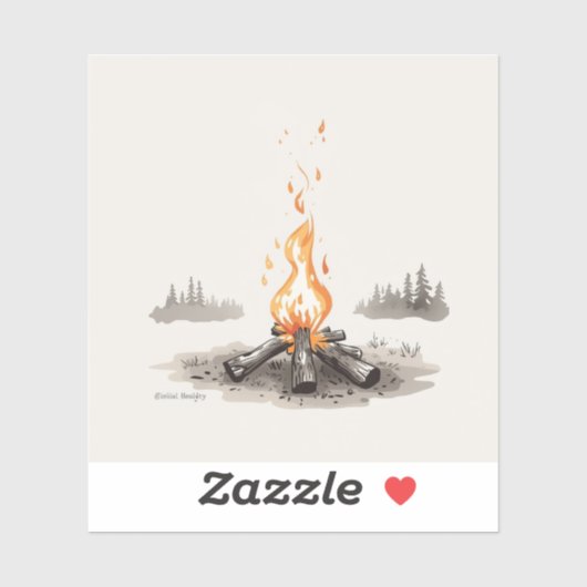 Sticker campfire-inspired painting images (Feuille)