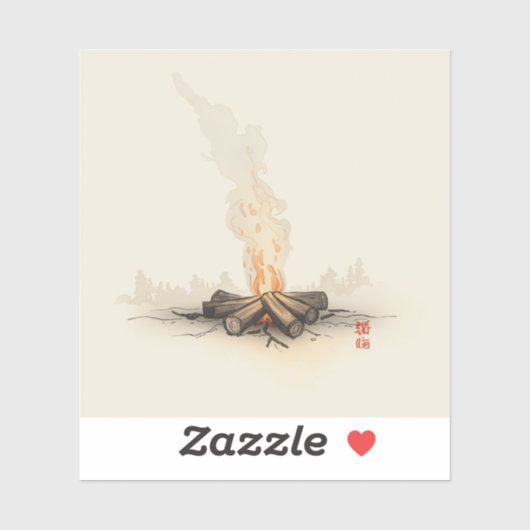 Sticker campfire-inspired painting images (Feuille)