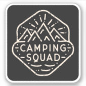 Sticker Camping camp équipe équipage groupe (Devant)