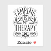 Sticker Camping est ma thérapie (Feuille)