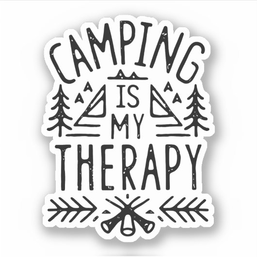Sticker Camping est ma thérapie (Devant)