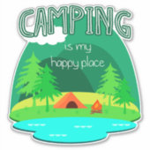 Sticker Camping est mon Happy Place (Devant)