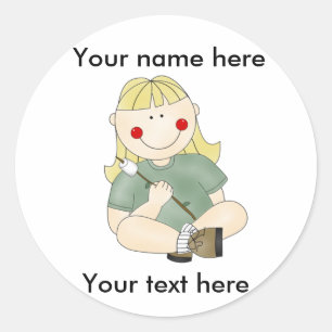 Sticker CAMPING FILLE PERSONNALISÉ