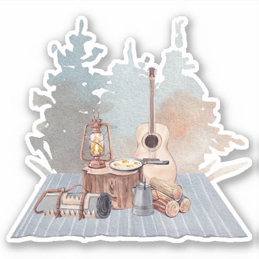 Sticker Camping Life Outdoor Adventure (Devant)