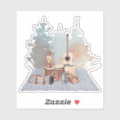 Sticker Camping Life Outdoor Adventure (Feuille)